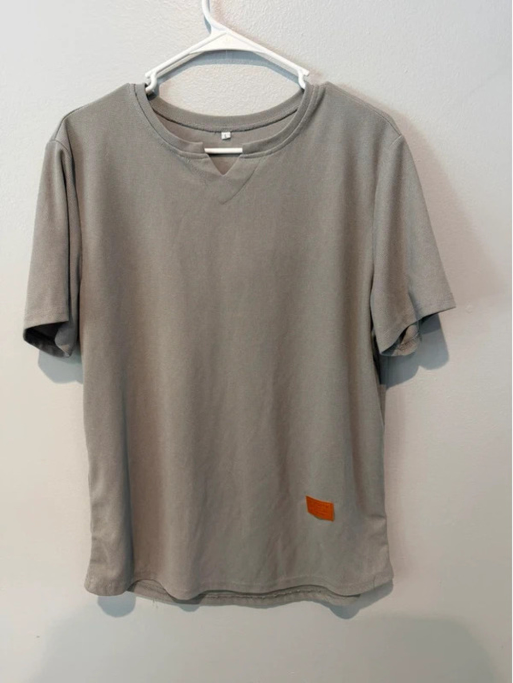 Men’s Large Gray Waffle Knit Short Sleeve Shirt